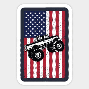 American Flag Monster Truck Sticker